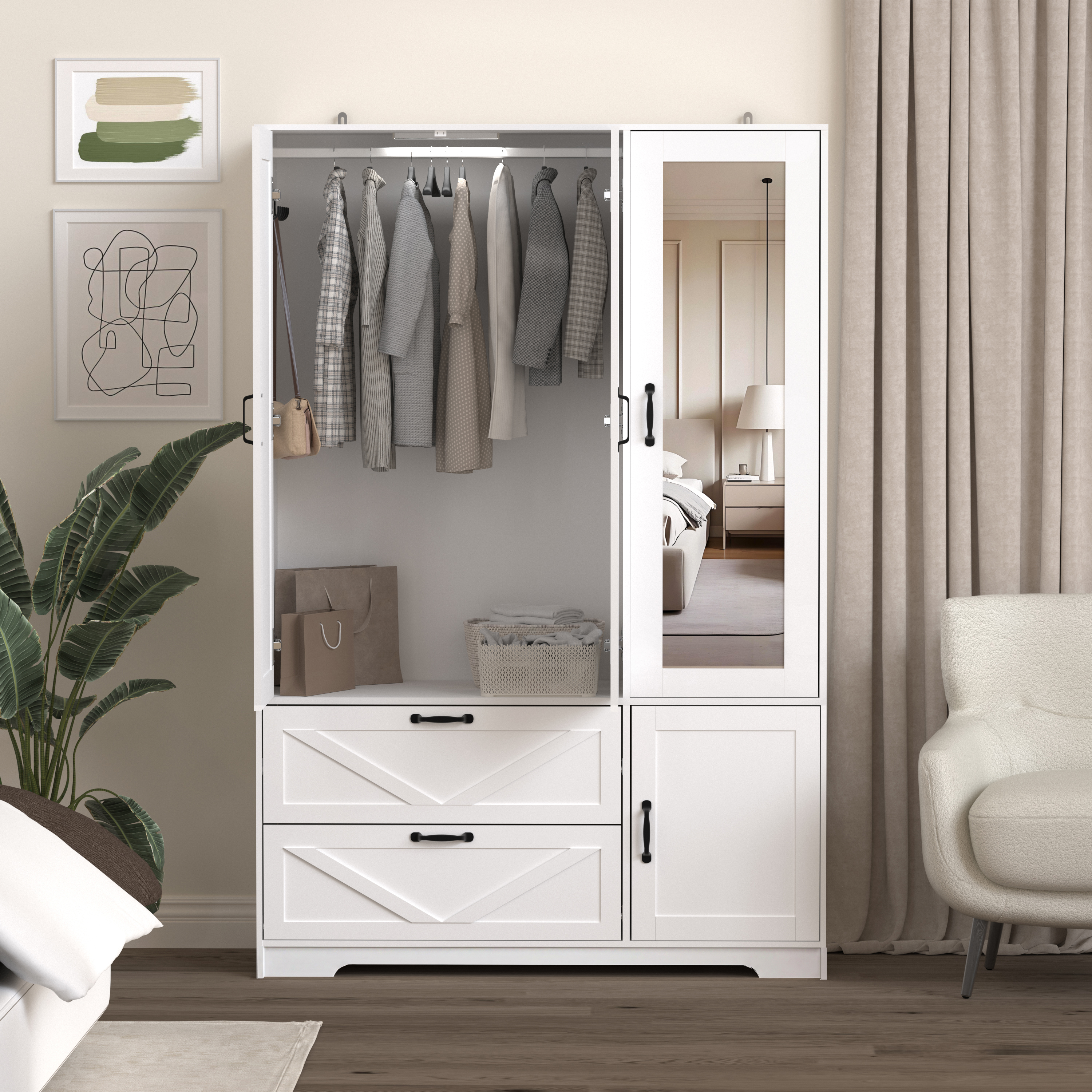 4 Doors Wardrobe Closet 